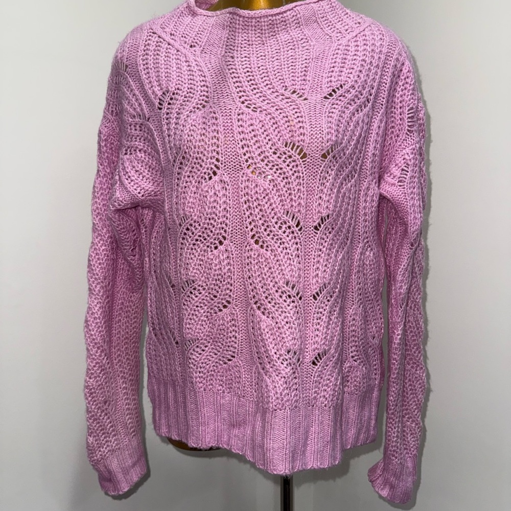 🧶💕J. Crew Light Pink Cable Knit Sweater Size XS